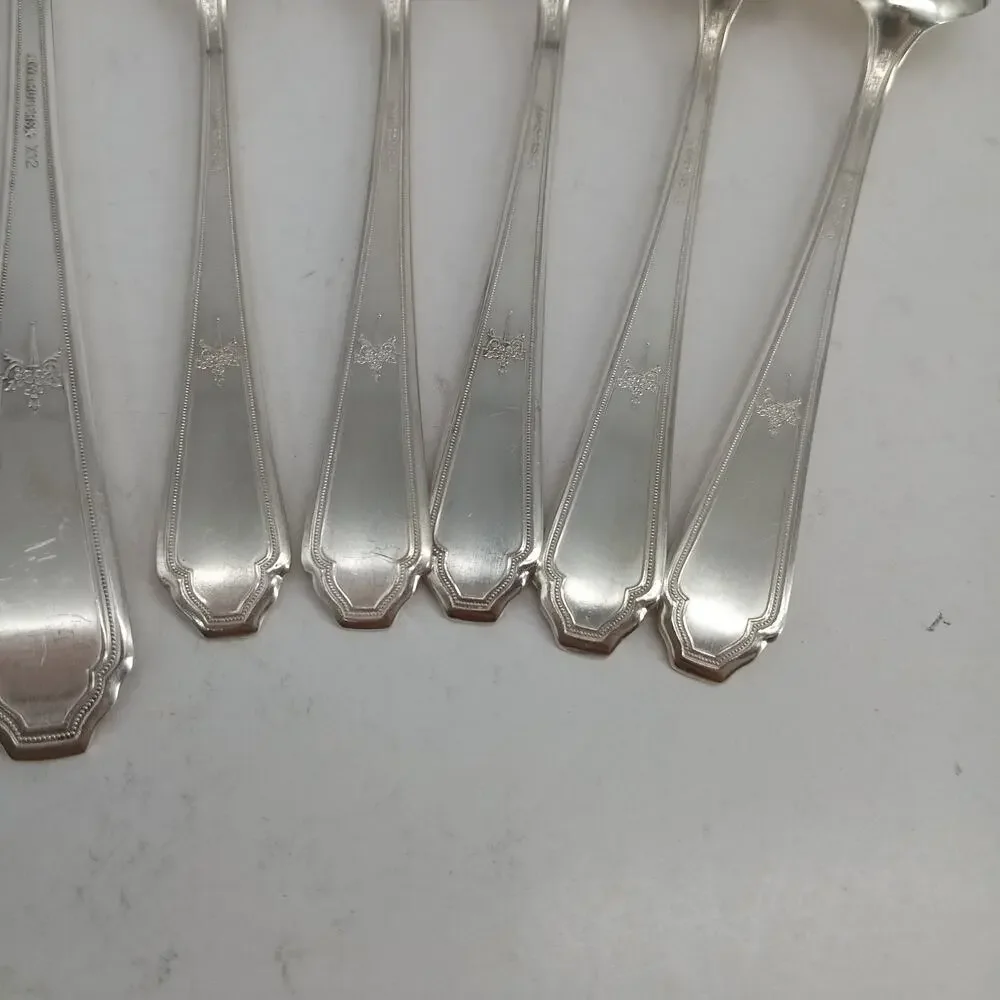8X SS ROGERS Extra Plate SilverPlate CHALFONTE Soup Spoons Demitasse Flatware